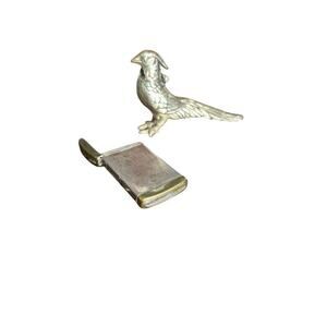 Vintage METAL PHEASANT LIGHTER Made In Japan , Match Box Safe Tin Hinged Top